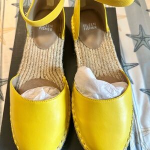 Eileen Fisher Yellow Espadrille Shoes Vibrant Style